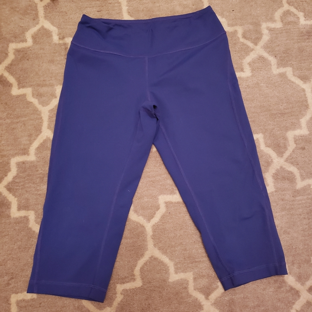 zella leggings knee length purple